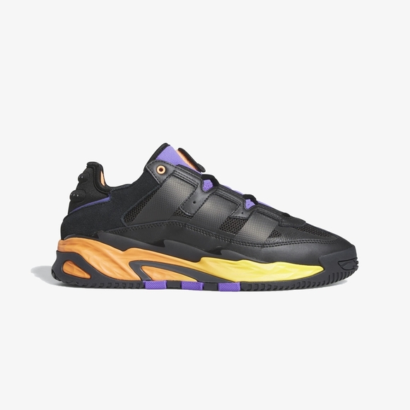 adidas Mens Niteball Fashion Sneakers 10 Color Core Black/Gray Four/Purple Rush